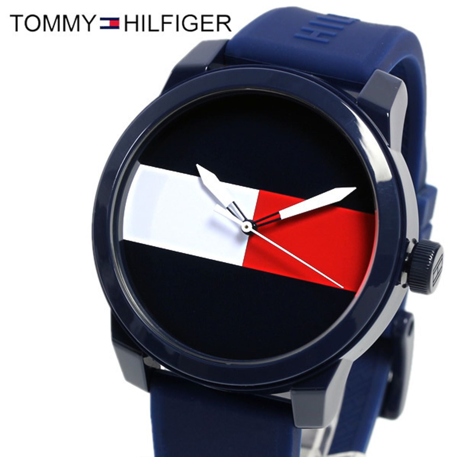  Shop Authentic Tommy Hilfiger Denim Quartz Blue Dial Blue Rubber Strap Watch for Men - 1791322 - Luxxuri