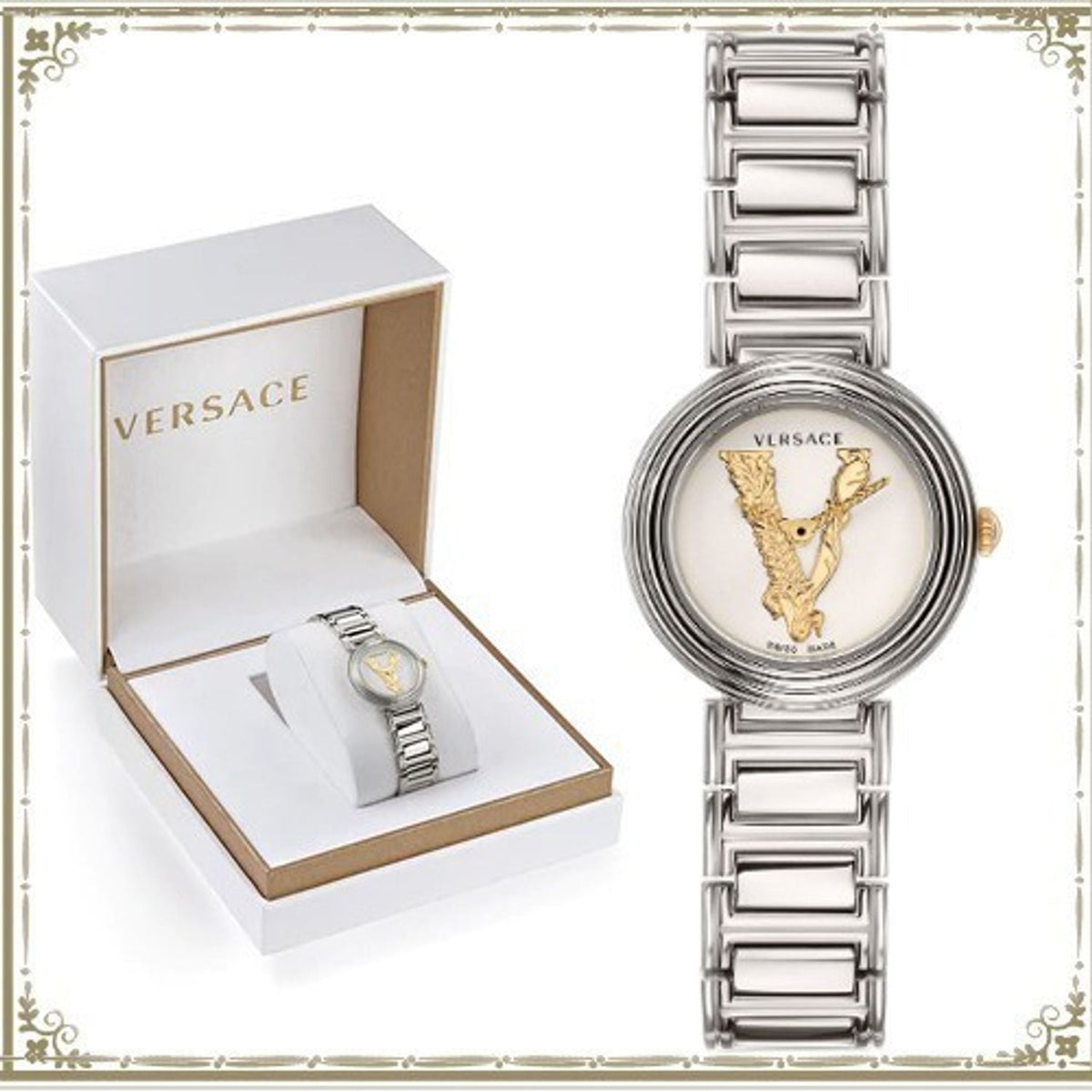  Shop Authentic Versace Virtus Quartz White Dial Silver Steel Strap Watch For Women - VET300621 - Luxxuri