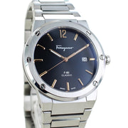  Shop Authentic Salvatore Ferragamo F-80 Classic Black Dial Silver Steel Strap Watch for Men - SFDT02423 - Luxxuri
