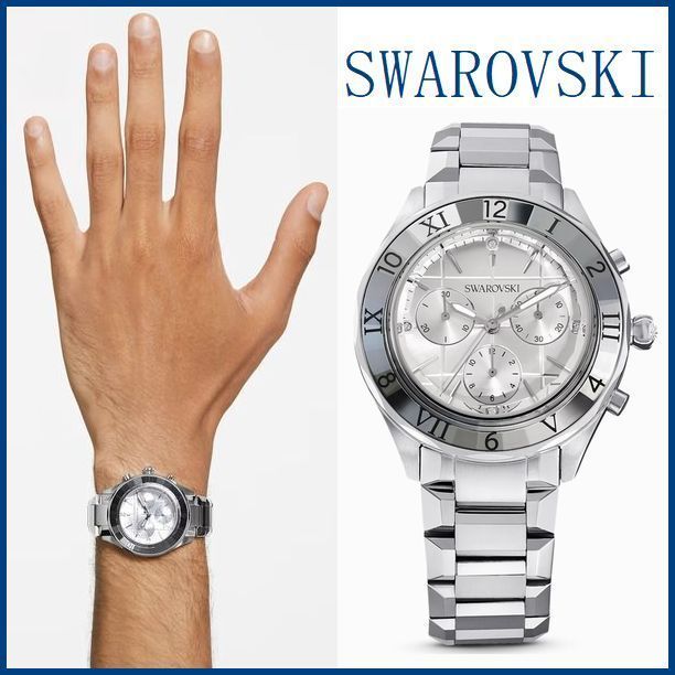  Shop Authentic Swarovski Dextera Chronograph Silver Dial Silver Steel Strap Watch for Women - 5641297 - Luxxuri