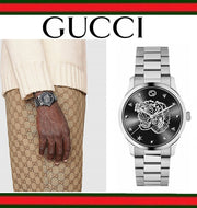  Shop Authentic Gucci G Timeless Diamonds Black Dial Silver Steel Strap Watch For Women - YA1264125 - Luxxuri