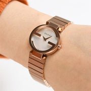  Shop Authentic Gucci G Interlocking Mother of Pearl Dial Rose Gold Steel Strap Watch For Women - YA133515 - Luxxuri