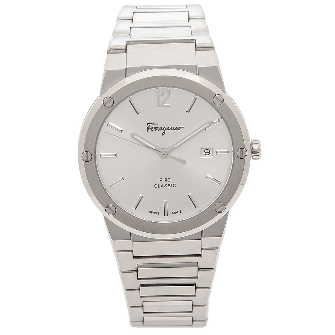  Shop Authentic Salvatore Ferragamo F-80 Classic Silver Dial Silver Steel Strap Watch for Men - SFDT02223 - Luxxuri
