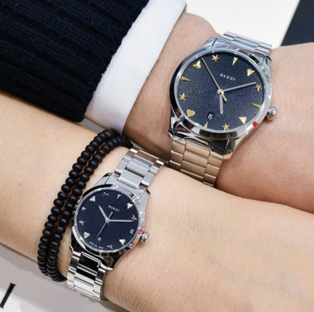  Shop Authentic Gucci G Timeless Black Dial Silver Steel Strap Watch For Women - YA126573A - Luxxuri
