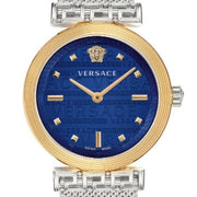  Shop Authentic Versace Meander Blue Dial Silver Mesh Bracelet Watch for Women - VELW00520 - Luxxuri