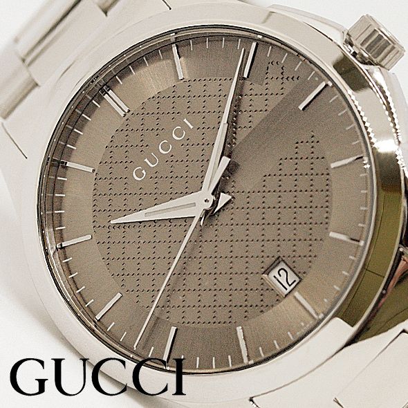  Shop Authentic Gucci G Timeless Brown Dial Silver Steel Strap Watch For Men - YA126445 - Luxxuri