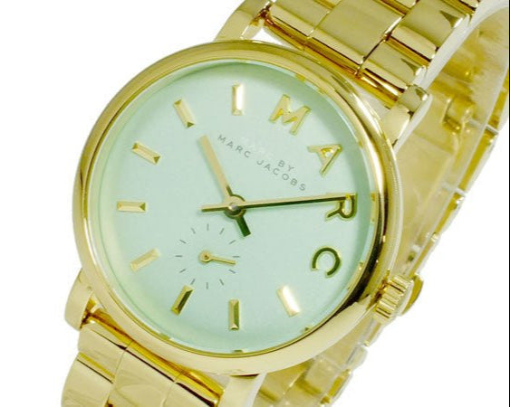  Shop Authentic Marc Jacobs Baker Mint Green Dial Gold Steel Strap Watch for Women - MBM3284 - Luxxuri