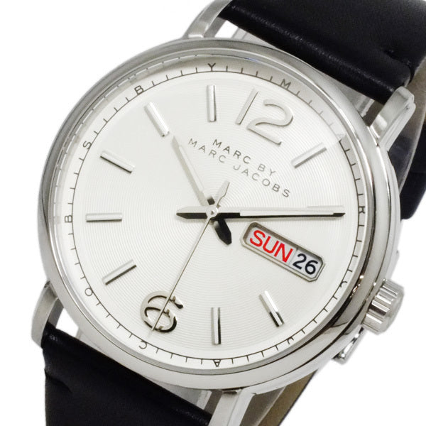  Shop Authentic Marc Jacobs Fergus White Dial Black Leather Strap Watch for Men - MBM5076 - Luxxuri