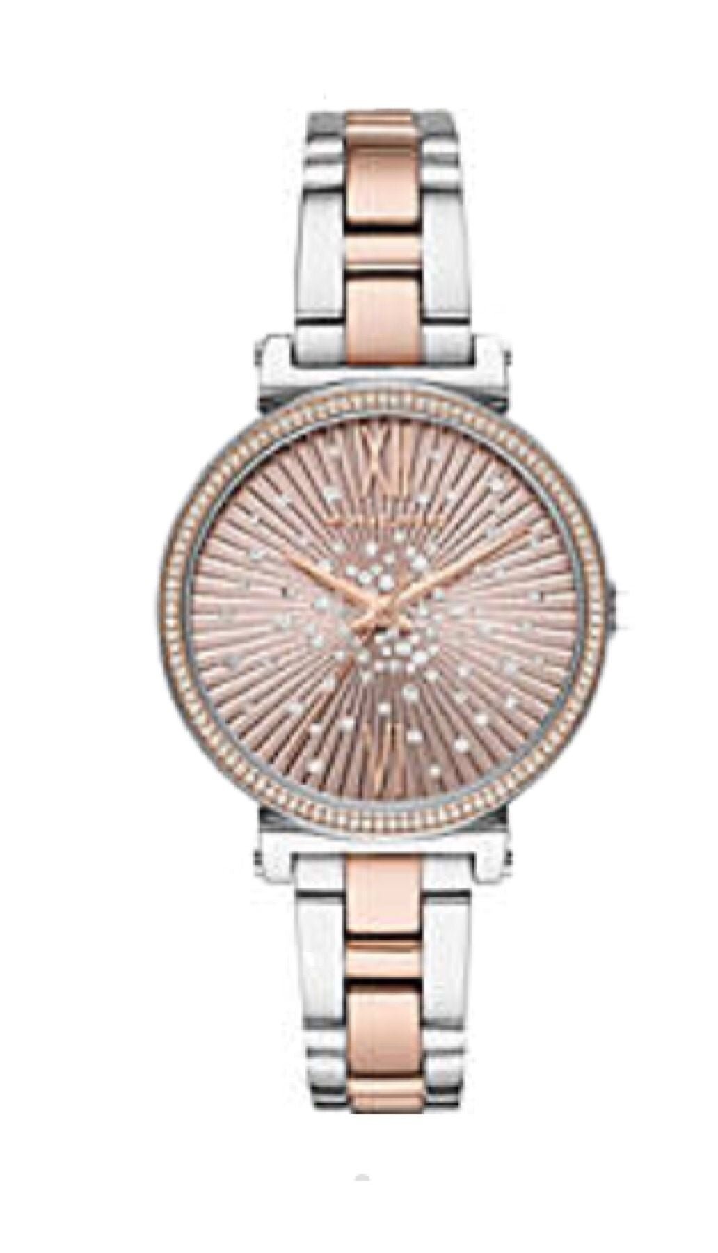  Shop Authentic Michael Kors Sofie Quartz Rose Gold Dial Two Tone Steel Strap Watch For Women - MK3972 - Luxxuri