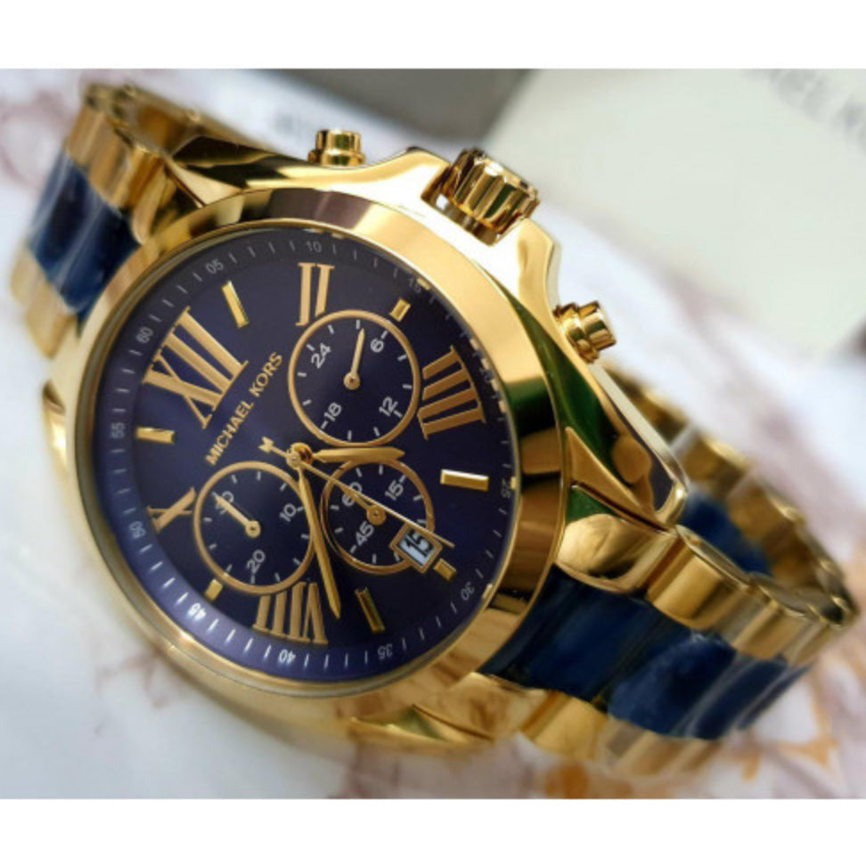  Shop Authentic Michael Kors Bradshaw Navy Blue Dial Two Tone Steel Strap Watch for Women - MK6268 - Luxxuri