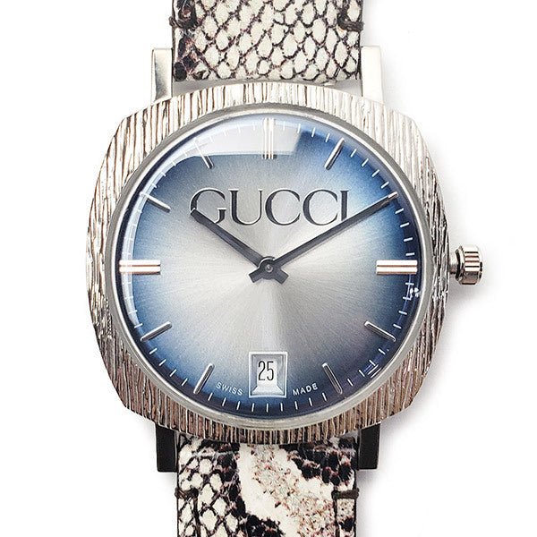  Shop Authentic Gucci Grip Vintage Silver Stainless Steel Quartz Unisex Watch 35mm - YA152401 - Luxxuri