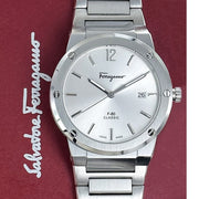  Shop Authentic Salvatore Ferragamo F-80 Classic Silver Dial Silver Steel Strap Watch for Men - SFDT02223 - Luxxuri