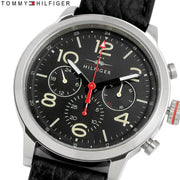  Shop Authentic Tommy Hilfiger Jake Chronograph Black Dial Black Leather Strap Watch for Men - 1791232 - Luxxuri