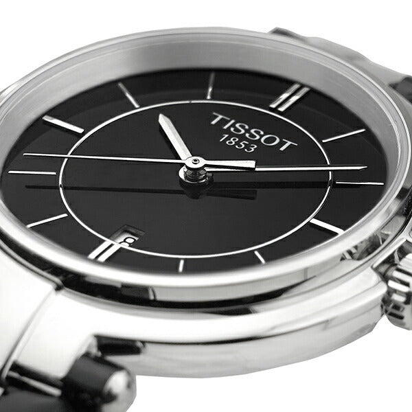  Shop Authentic Tissot T Lady Flamingo Black Dial Black Leather Strap Watch For Women - T094.210.16.051.00 - Luxxuri