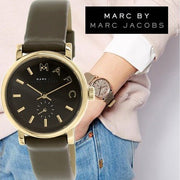 Shop Authentic Marc Jacobs Baker Olive Dial Olive Leather Strap Watch for Women - MBM1330 - Luxxuri