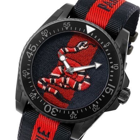  Shop Authentic Gucci Dive Blue & Red Dial Blue & Red Nylon Strap Watch For Men - YA136214 - Luxxuri