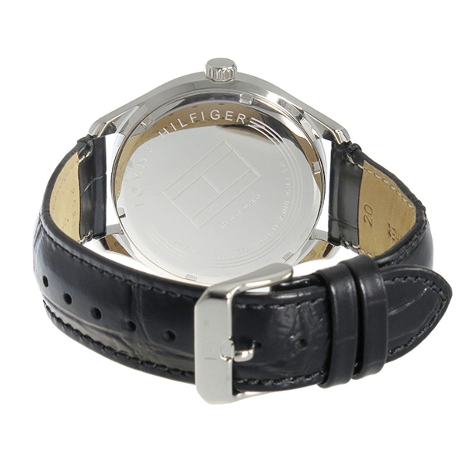  Shop Authentic Tommy Hilfiger Oliver Analog Silver Dial Black Leather Strap Watch for Men - 1791305 - Luxxuri