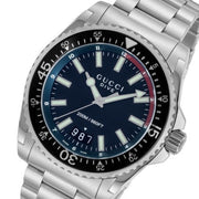  Shop Authentic Gucci Dive Quartz Black Dial Silver Steel Strap Watch For Men - YA136212 - Luxxuri
