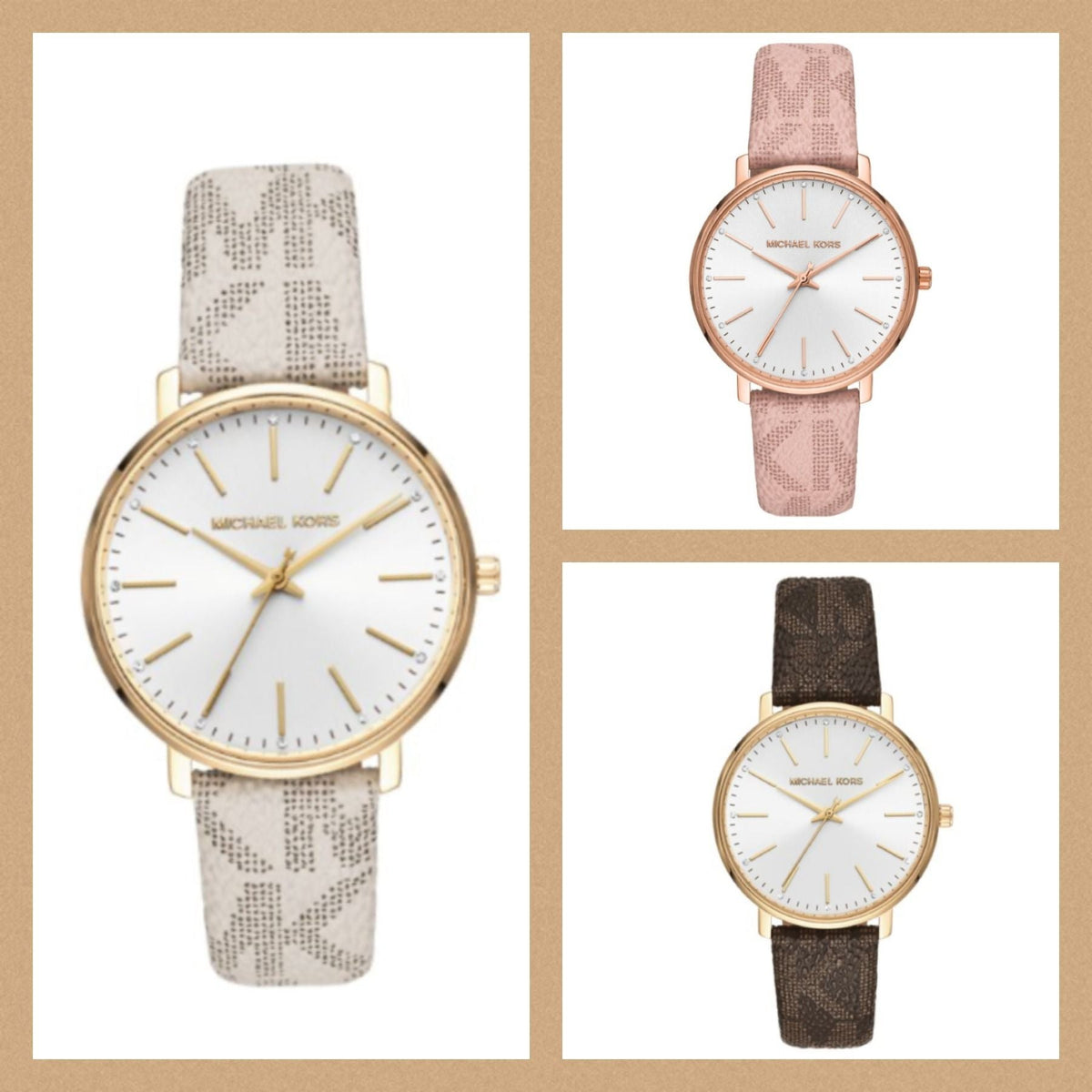  Shop Authentic Michael Kors Pyper Quartz White Dial Pink Leather Strap Watch For Women - MK2859 - Luxxuri