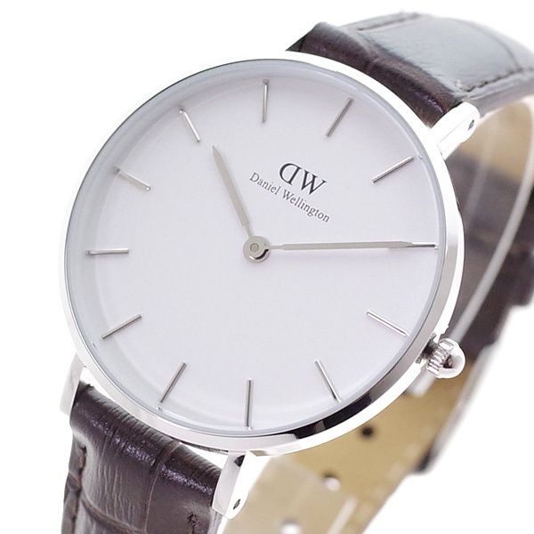  Shop Authentic Daniel Wellington Classic Petite York White Dial Black Leather Strap Watch For Women - DW00100188 - Luxxuri