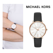  Shop Authentic Michael Kors Pyper Quartz White Dial Black Leather Strap Watch For Women - MK2834 - Luxxuri