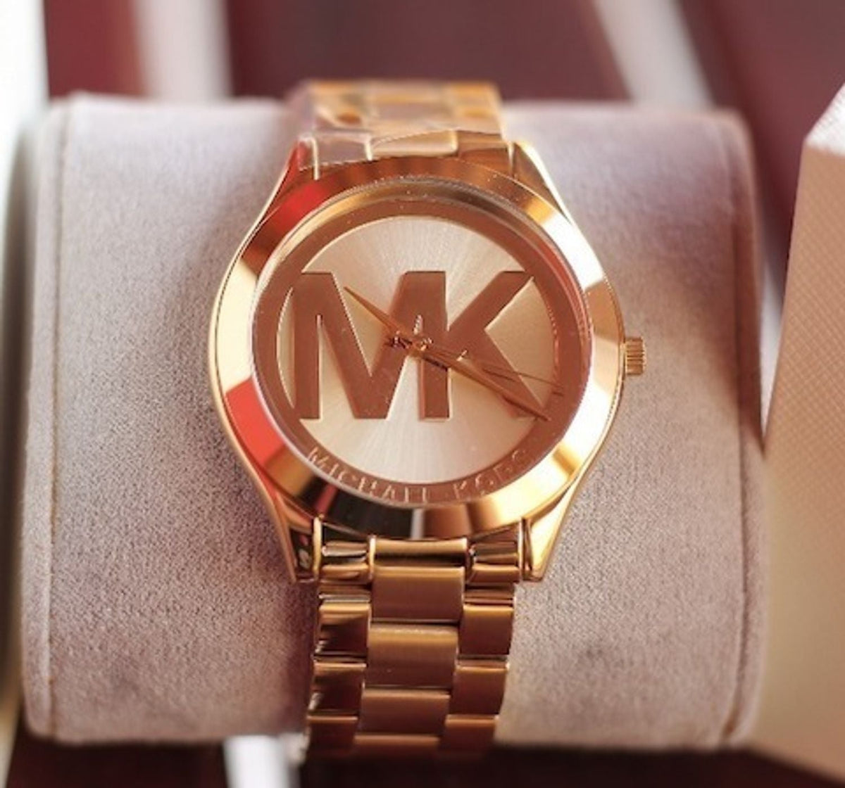  Shop Authentic Michael Kors Slim Runway Analog Gold Dial Gold Steel Strap Watch For Women - MK3739 - Luxxuri