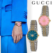  Shop Authentic Gucci G Timeless Quartz Pink Dial Two Tone Steel Strap Watch For Women - YA1265030 - Luxxuri