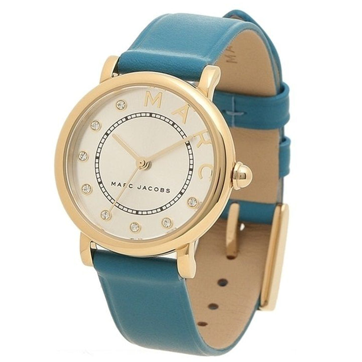  Shop Authentic Marc Jacobs Roxy Silver Dial Green Leather Strap Watch for Women - MJ1633 - Luxxuri