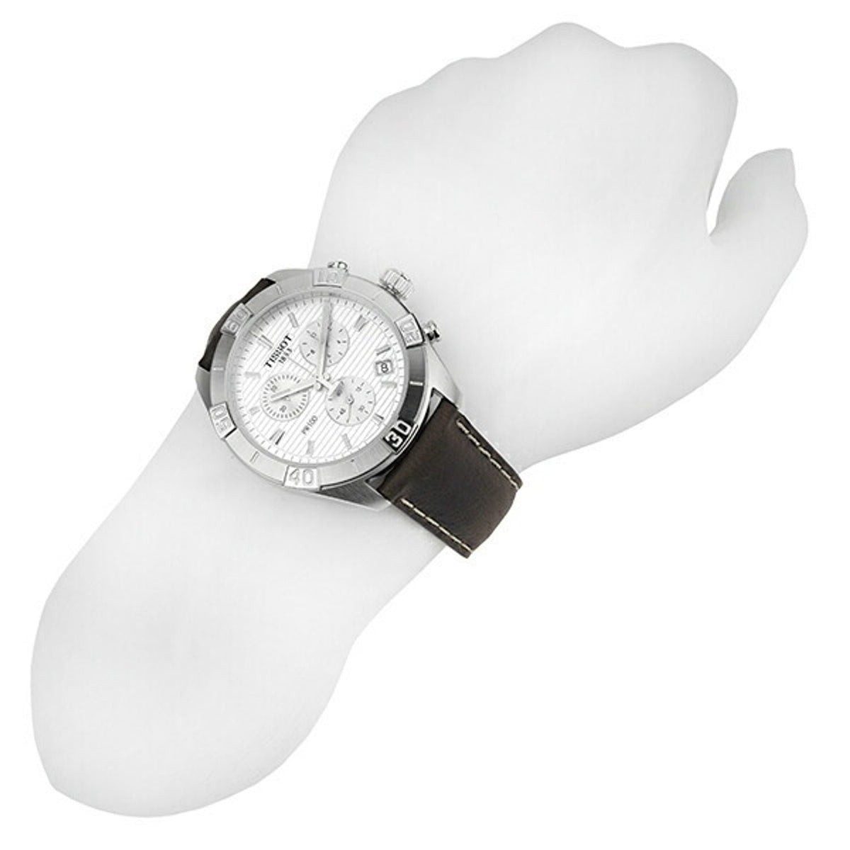  Shop Authentic Tissot PR 100 Sport Quartz Chronograph Silver Dial Brown Leather Strap Watch For Men - T101.617.16.031.00 - Luxxuri