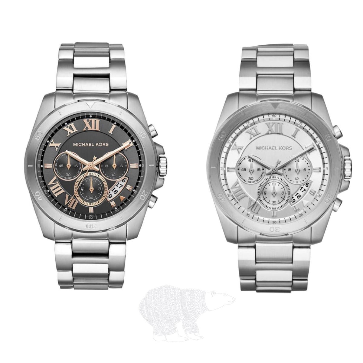  Shop Authentic Michael Kors Brecken Chronograph Silver Dial Silver Steel Strap Watch For Women - MK8562 - Luxxuri