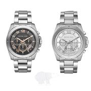  Shop Authentic Michael Kors Brecken Chronograph Silver Dial Silver Steel Strap Watch For Women - MK8562 - Luxxuri