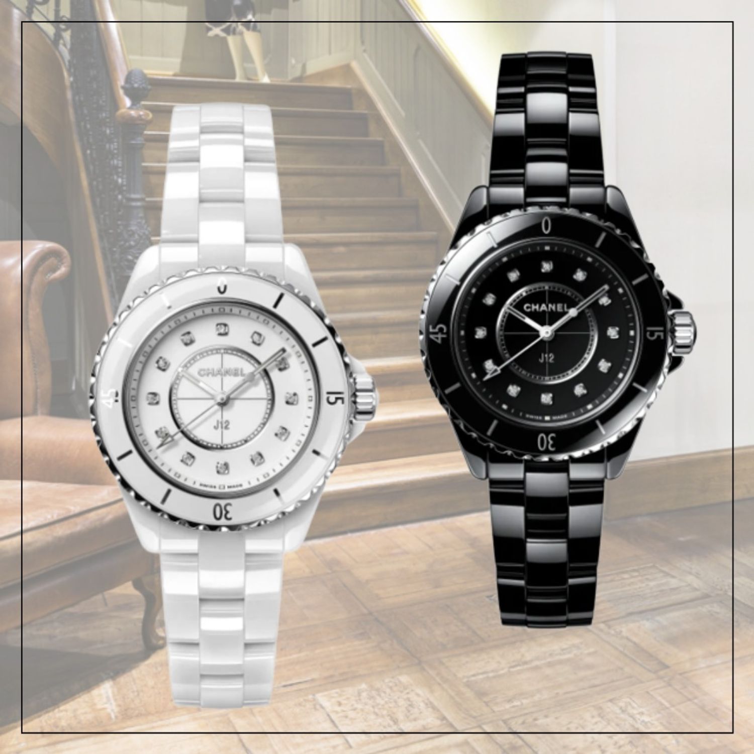  Shop Authentic Chanel J12 Quartz Diamonds Black Dial Black Steel Strap Watch for Women - J12 H5701 - Luxxuri