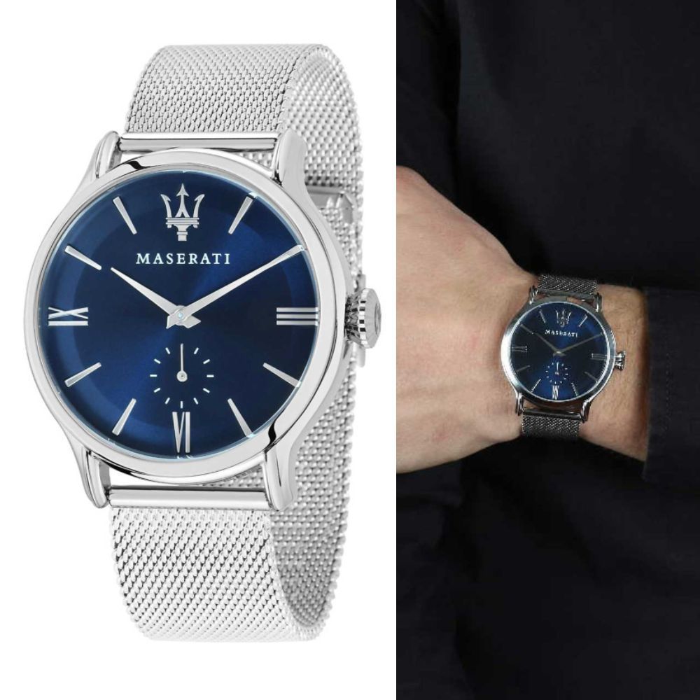  Shop Authentic Maserati Epoca Blue Dial Silver Mesh Bracelet Watch For Men - R8853118006 - Luxxuri