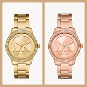  Shop Authentic Michael Kors Tibby Three Hand Gold Dial Gold Steel Strap Watch For Women - MK6879 - Luxxuri