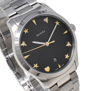  Shop Authentic Gucci G Timeless Black Dial Silver Steel Strap Watch For Women - YA1264029A - Luxxuri