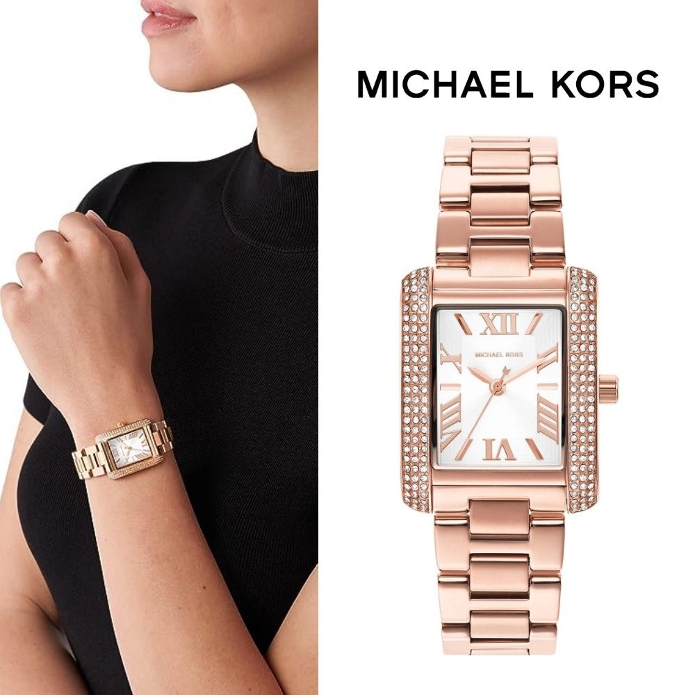  Shop Authentic Michael Kors Emery Three-Hand Crystals Silver Dial Rose Gold Steel Strap Watch for Women - MK4641 - Luxxuri