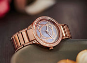  Shop Authentic Michael Kors Kerry Purple Dial Rose Gold Stainless Steel Strap Watch for Women - MK3482 - Luxxuri