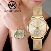  Shop Authentic Michael Kors Portia Gold Dial Gold Mesh Bracelet Watch for Women - MK3844 - Luxxuri