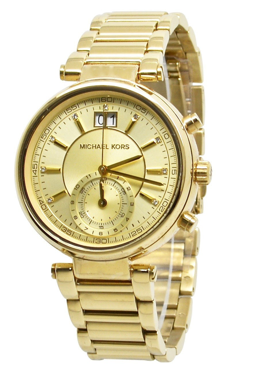  Shop Authentic Michael Kors Sawyer White Dial Gold Steel Strap Watch for Women - MK6362 - Luxxuri