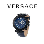  Shop Authentic Versace V Race Chronograph Quartz Blue Dial Blue Leather Strap Watch For Men - VEBV00419 - Luxxuri