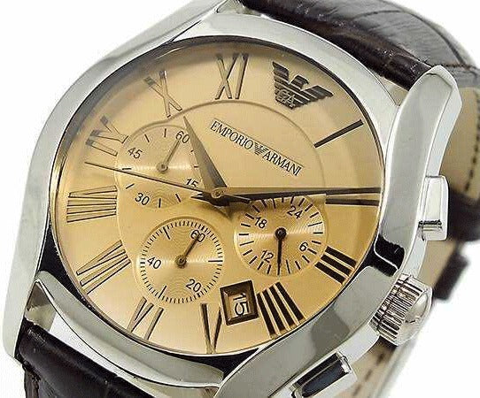  Shop Authentic Emporio Armani Valente Chronograph Amber Dial Brown Leather Strap Watch For Men - AR1634 - Luxxuri