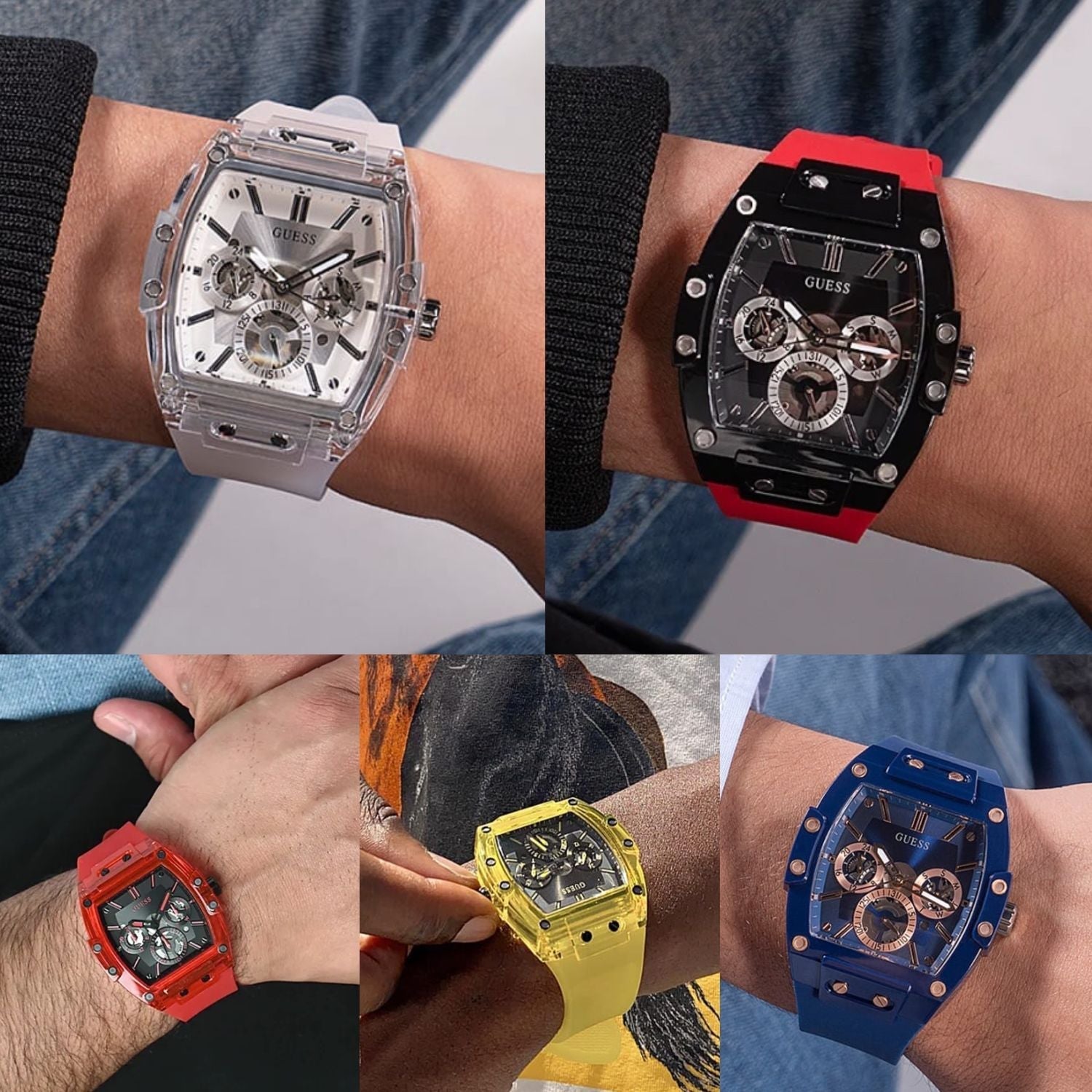  Shop Authentic Guess Phoenix Multifunction Black Dial Red Rubber Strap Watch for Men - GW0203G4 - Luxxuri