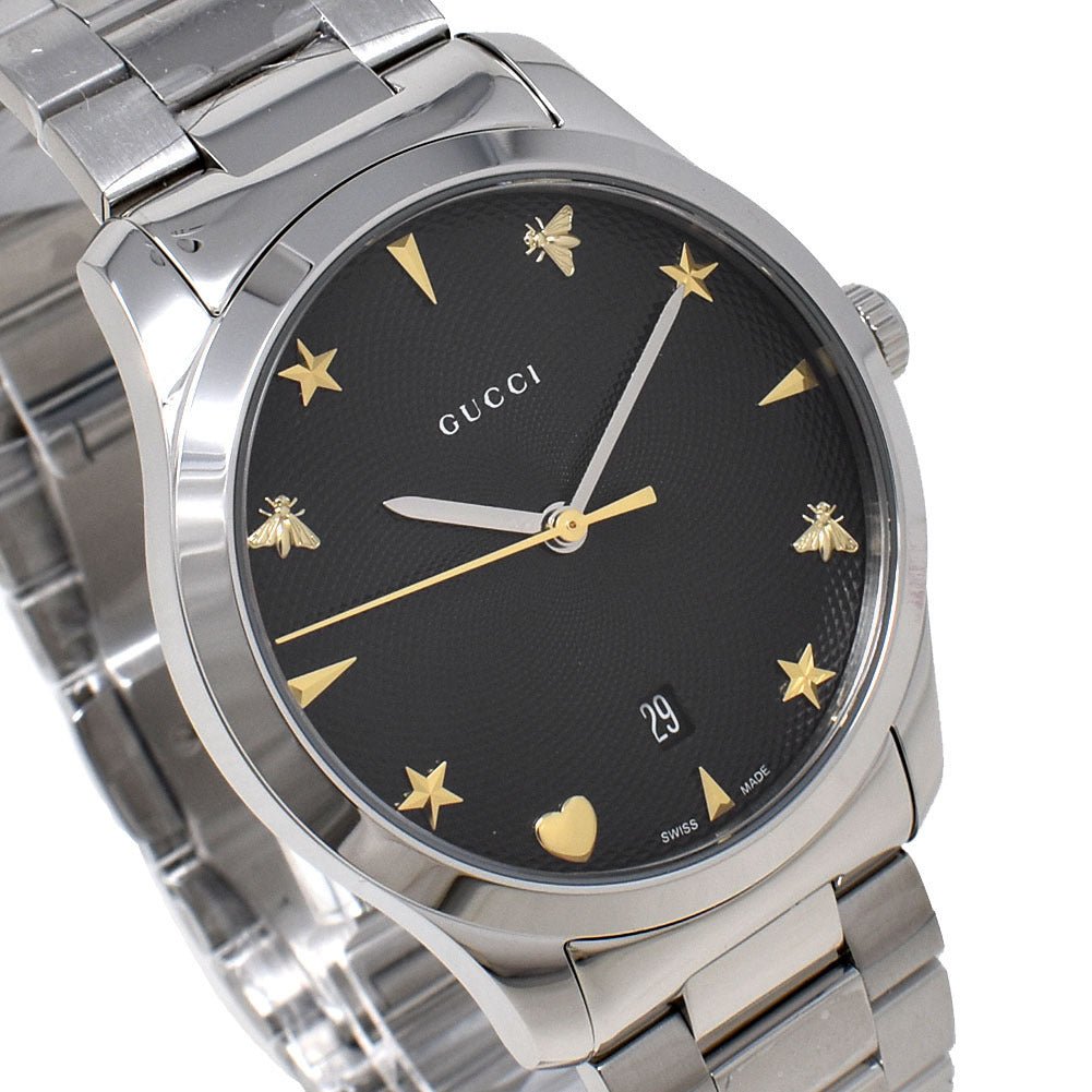  Shop Authentic Gucci G Timeless Black Dial Silver Steel Strap Watch For Women - YA1264029 - Luxxuri