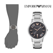  Shop Authentic Emporio Armani Renato Quartz Black Dial Silver Steel Strap Watch For Men - AR11179 - Luxxuri