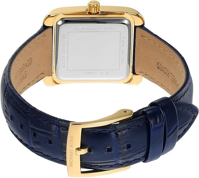  Shop Authentic Michael Kors Emery Quartz Diamond Silver Dial Blue Leather Strap Watch For Women - MK2982 - Luxxuri