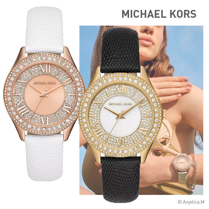  Shop Authentic Michael Kors Harlowe Analog White Dial Black Leather Strap Watch For Women - MK2988 - Luxxuri