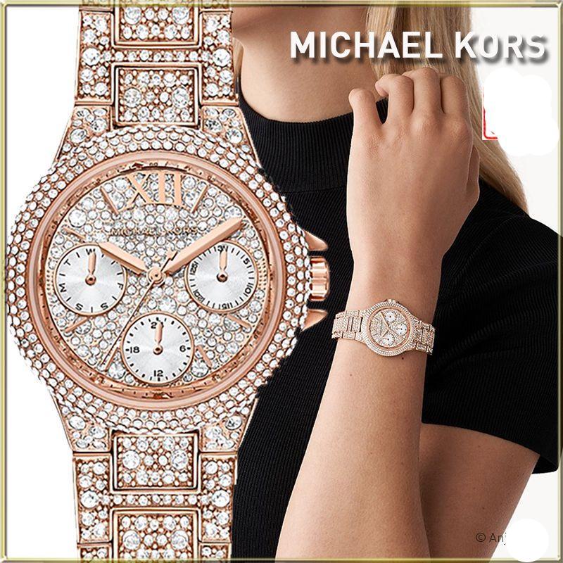 Shop Authentic Michael Kors Camille Multifunction Crystals Rose Gold Dial Rose Gold Steel Strap Watch For Women - MK6997 - Luxxuri