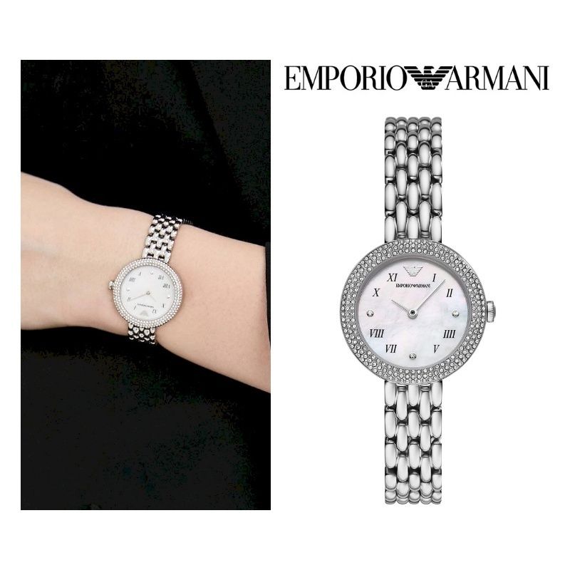  Shop Authentic Emporio Armani Rosa Quartz White Dial Silver Steel Strap Watch For Women - AR11354 - Luxxuri