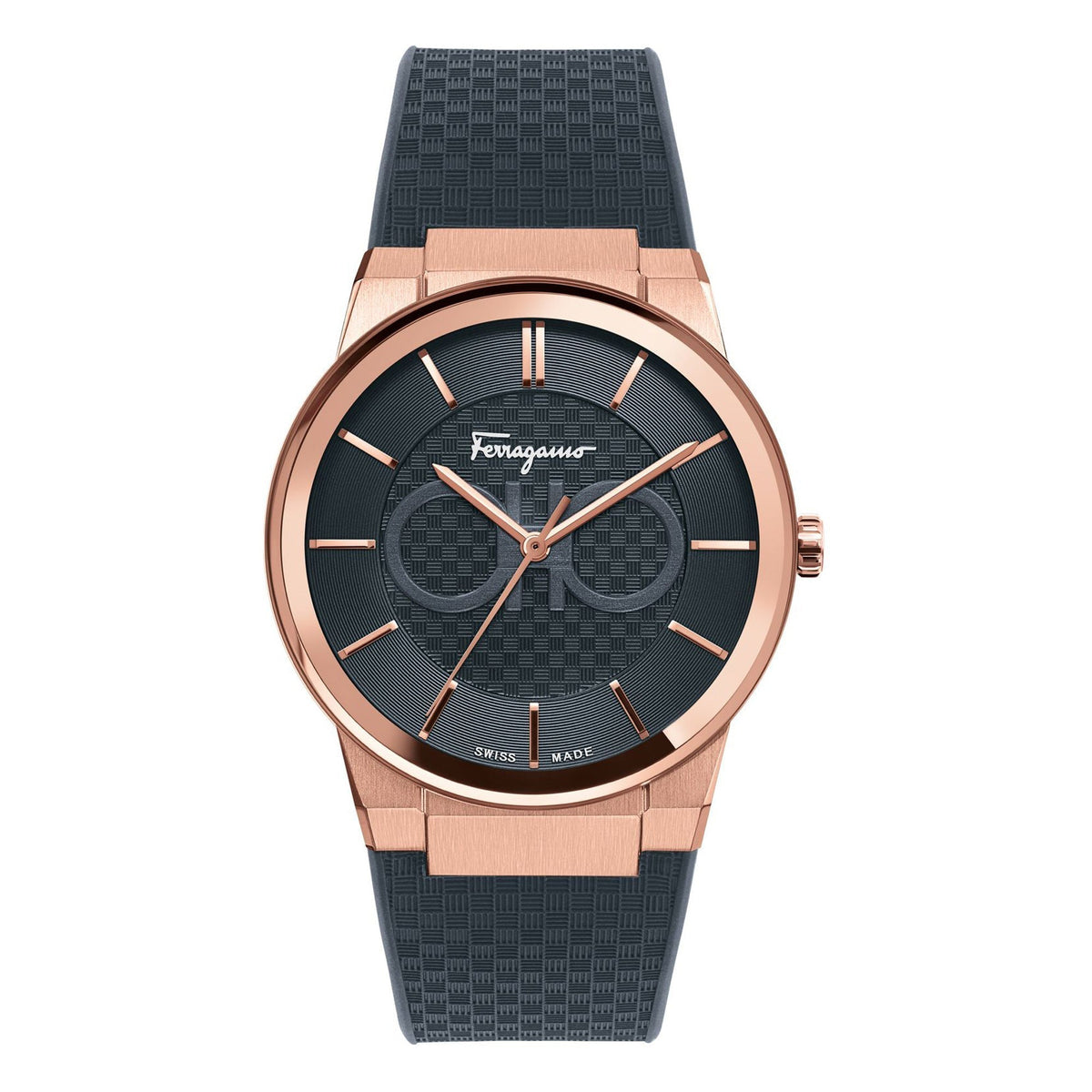  Shop Authentic Salvatore Ferragamo Sapphire Black Dial Black Silicone Strap Watch for Men - SFHP00420 - Luxxuri