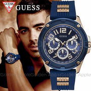  Shop Authentic Guess Delta Blue Dial Blue Silicone Strap Watch for Men - GW0051G3 - Luxxuri